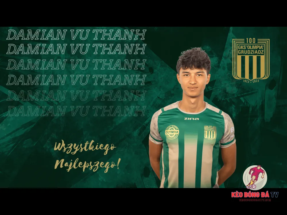 Tiền vệ Damian Vũ Thành hiện đang chơi tại giải hạng 3 của Ba Lan